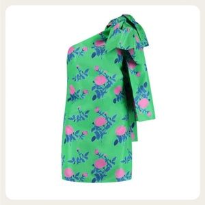 BERNADETTE ANTWERP one shoulder, taffeta mini-dress (Size 36)